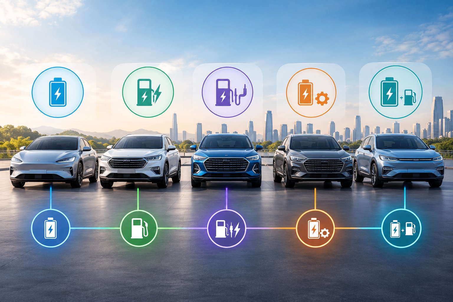 ما الفرق بين PHEV وDM-i وHybrid وEV وREEV؟